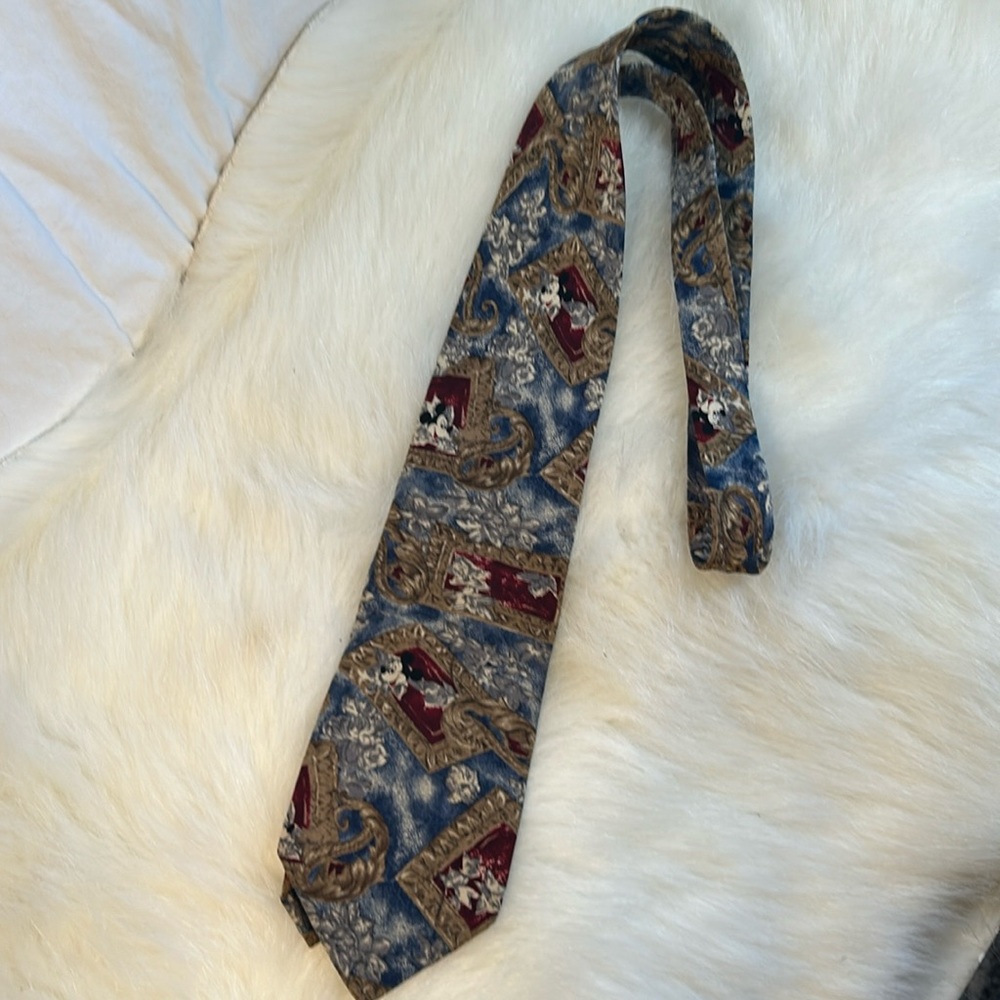Vintage Disney Mickey Mouse Inc Navy  Silk Tie
